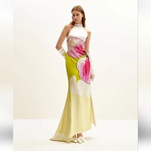 JW PEI Olivia Floral Halter Gown - Multicolor Sz 4